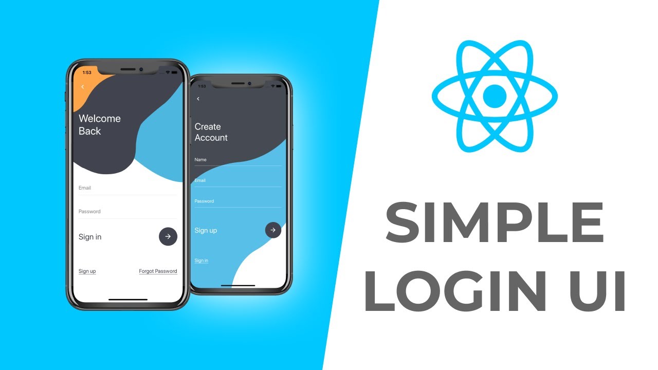 Simple Login UI - Using React Native - Speed Code Video #1 - YouTube
