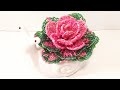 ДЕКОРАТИВНАЯ КАПУСТА "Розовая цапля"из бисера в миниатюре МК от Koshka2015 - цветы из бисера