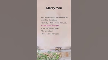 Thumbnail of Marry You | Bruno Mars #lyrics