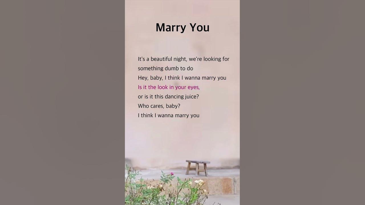 Marry You | Bruno Mars #lyrics