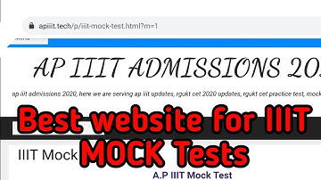 Best website to practice for IIIT entrance exam and RGUKT CET mock tests