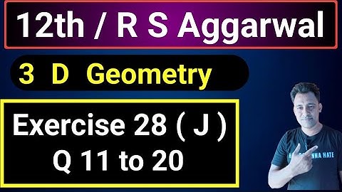 12th / Ex 28 (J) / Q 11 to 20 / R S Aggarwal / 3 D Geometry / Plane