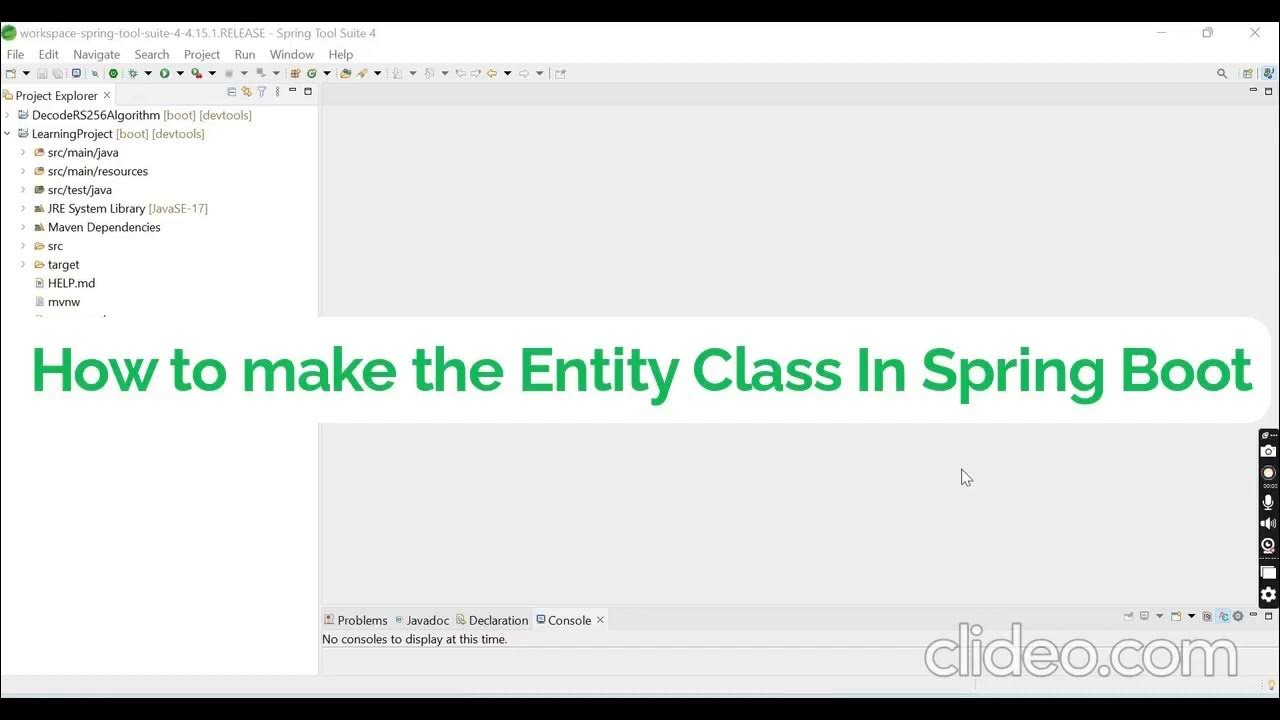 How to make the entity in sts project entity in spring boot first