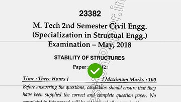 2018 Mdu MTech Civil 2nd Sem Stability of Structure Question Paper