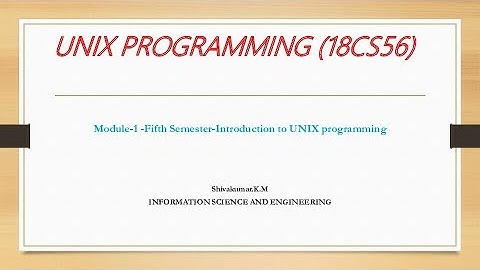 VTU UNIX 18CS56 M1 L4 Unix File System