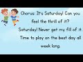 It's Saturday song only