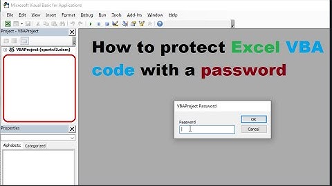 VBA - User Form: How to protect excel vba code with password- Excel vba code