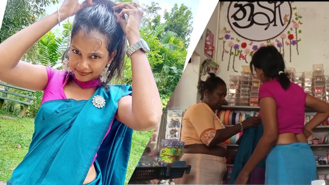 අවුරුදු 8 පස්සේ අම්මා බලෙන් මට සාරියක් ඇන්දුවා #dayvlog