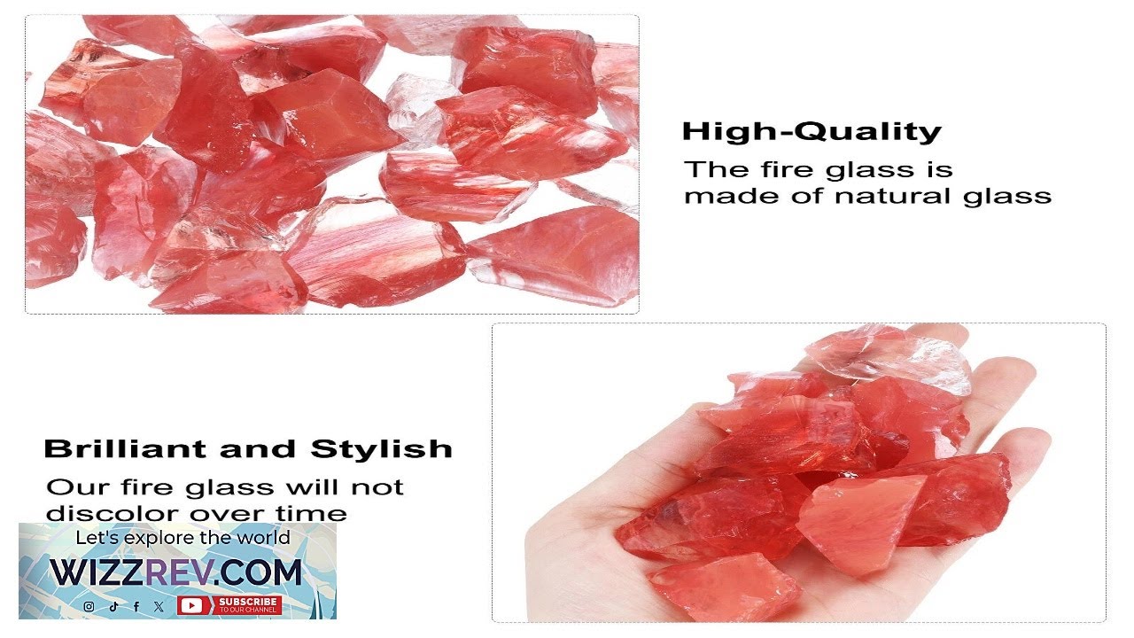 Fire Glass for Fire Pit 2 3cm High Luster Natural Glass Rocks Pink Review