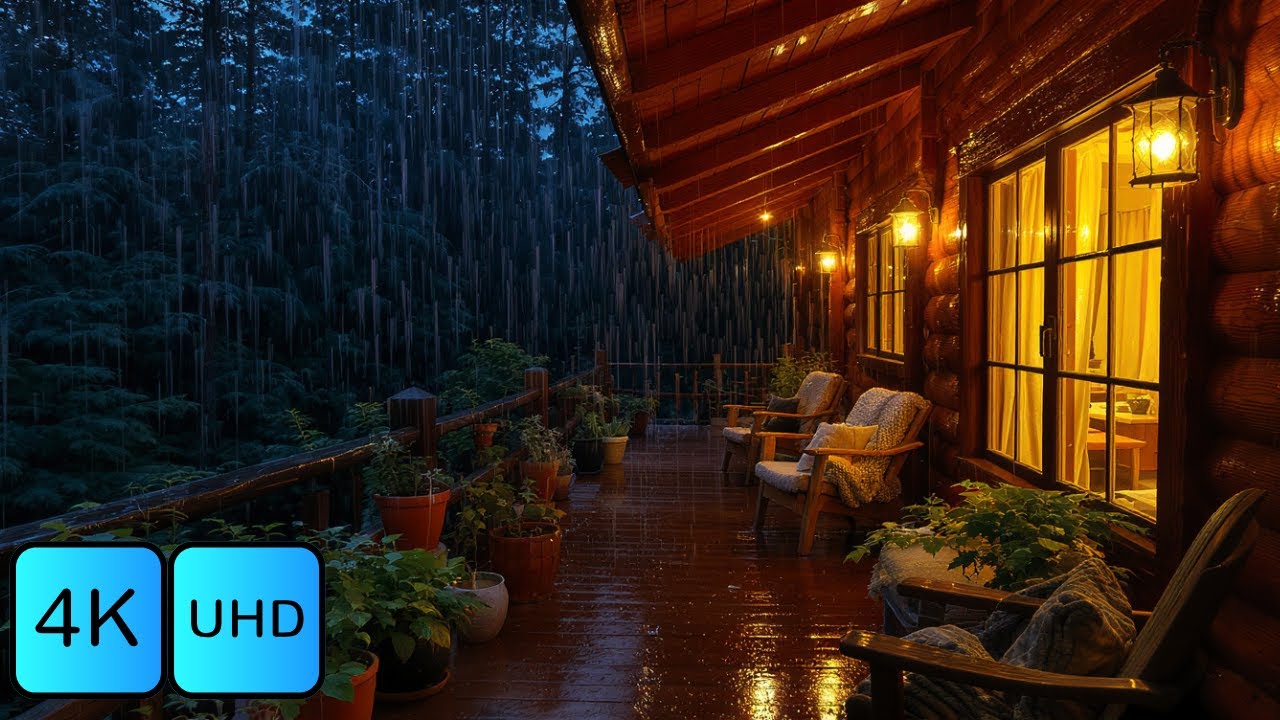 Deep Woods Rain Sounds for Sleep 😴 Cabin Porch ASMR Loop #relaxingrain ...