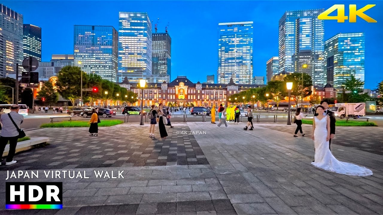 Tokyo Japan - Marunouchi, Ginza Summer Evening Walk • 4K 60fps HDR