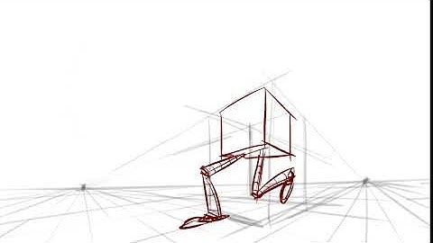 Cube walk cycle perspective