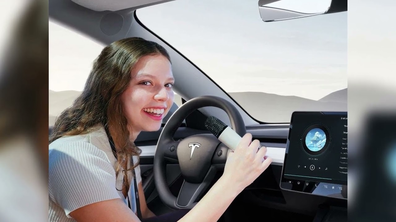 A must-have product #Q1-Tesla Car Karaoke Microphone for Tesla Model Y/3/X/Cybertruck, Rechargeabl