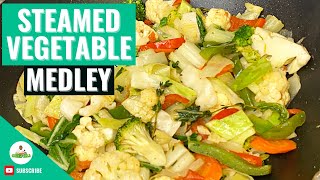 Vegetable Medley Recipe | Jamaican Style Vegetable Medley | Steamed Mixed Vegetables Recipe |