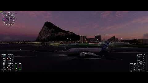 Microsoft Flight Simulator - Gibraltar International Airport - A320 Neo - Strong croswind !
