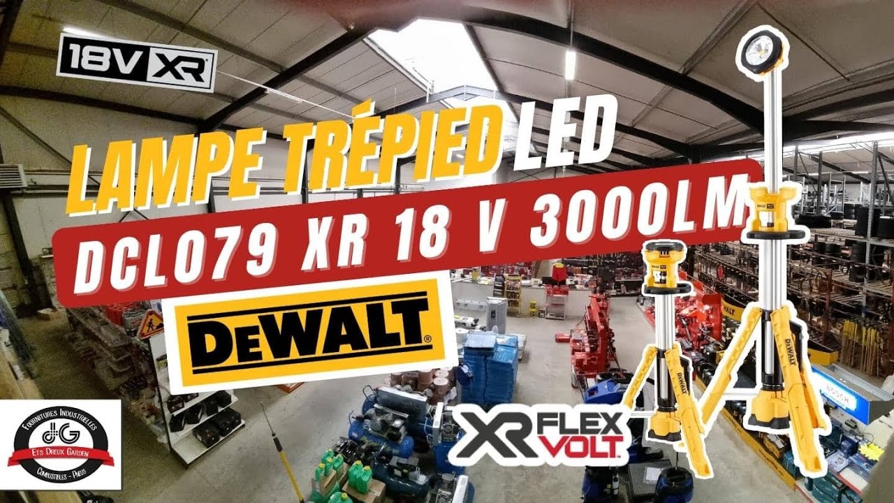 DEWALT® - LAMPE LED XR FLEXVOLT 18 V 3000 LUMENS DEWDCL079XJ - AVEC TRÉPIED  