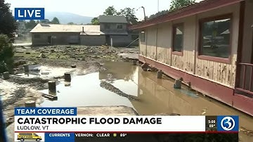Flooding heavily damages buildings and roads in Vermont