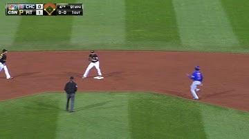 CHC@PIT: Burnett escapes jam with a double play