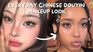 EVERYDAY CHINESE DOUYIN MAKEUP LOOK ON BROWN SKIN!!