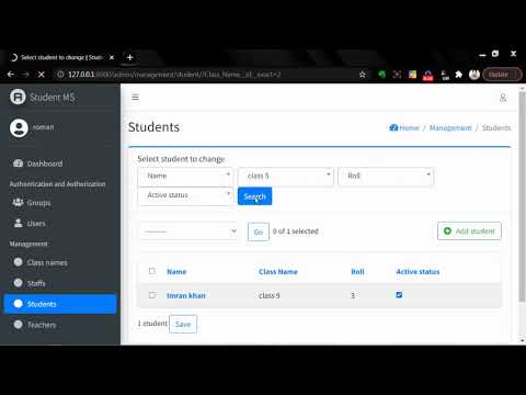 student Management system software  demo  using python programming language & django web framework