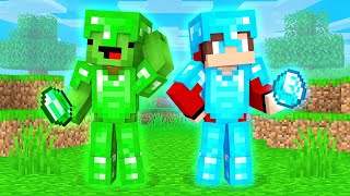 Mikey EMERALD vs JJ DIAMOND Armor Survival Battle in Minecraft (Maizen)