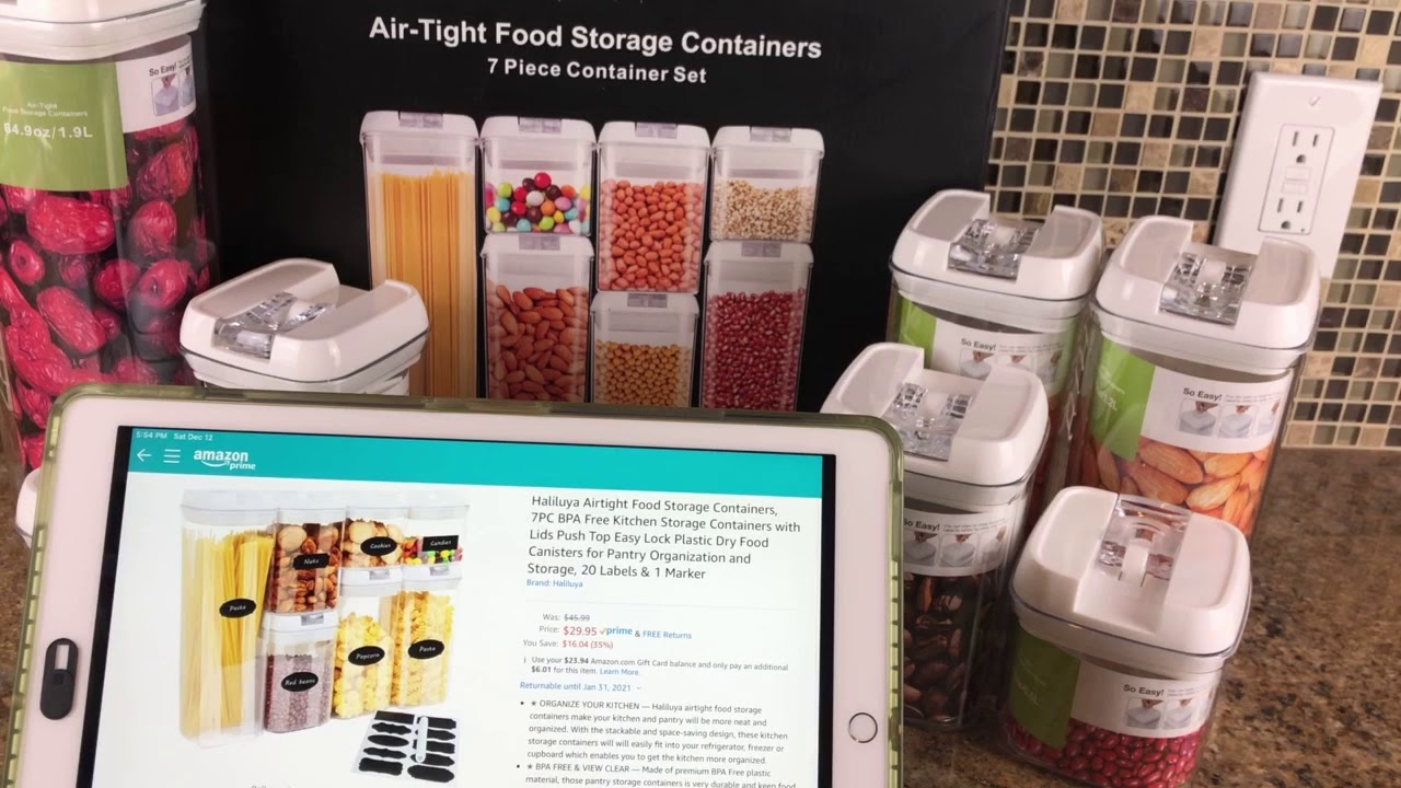 Unboxing & Description - HALILUYA Airtight Food Storage Containers 7 Pc Set