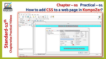 Chapter 02 | Practical 01 | How to add CSS to a web page in kompoZer?