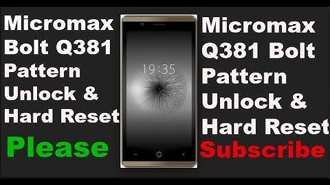 How To Hard Reset Micromax Q381 | Pattern Password Remove