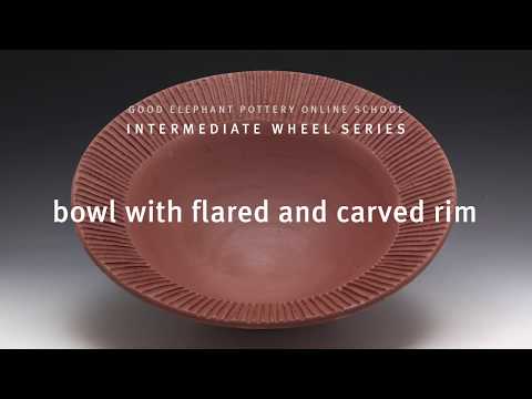 Bowl with Flared and Carved Rim
