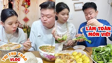 Nay em làm đủ món Việt bánh xèo, bánh khọt, bún riêu - Thị Thu Thảo Vlog