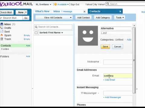 Kako dodati novi kontakt u Yahoo Mail