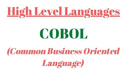 High level languages.What is COBOL language? Full form of COBOL @simanstudies