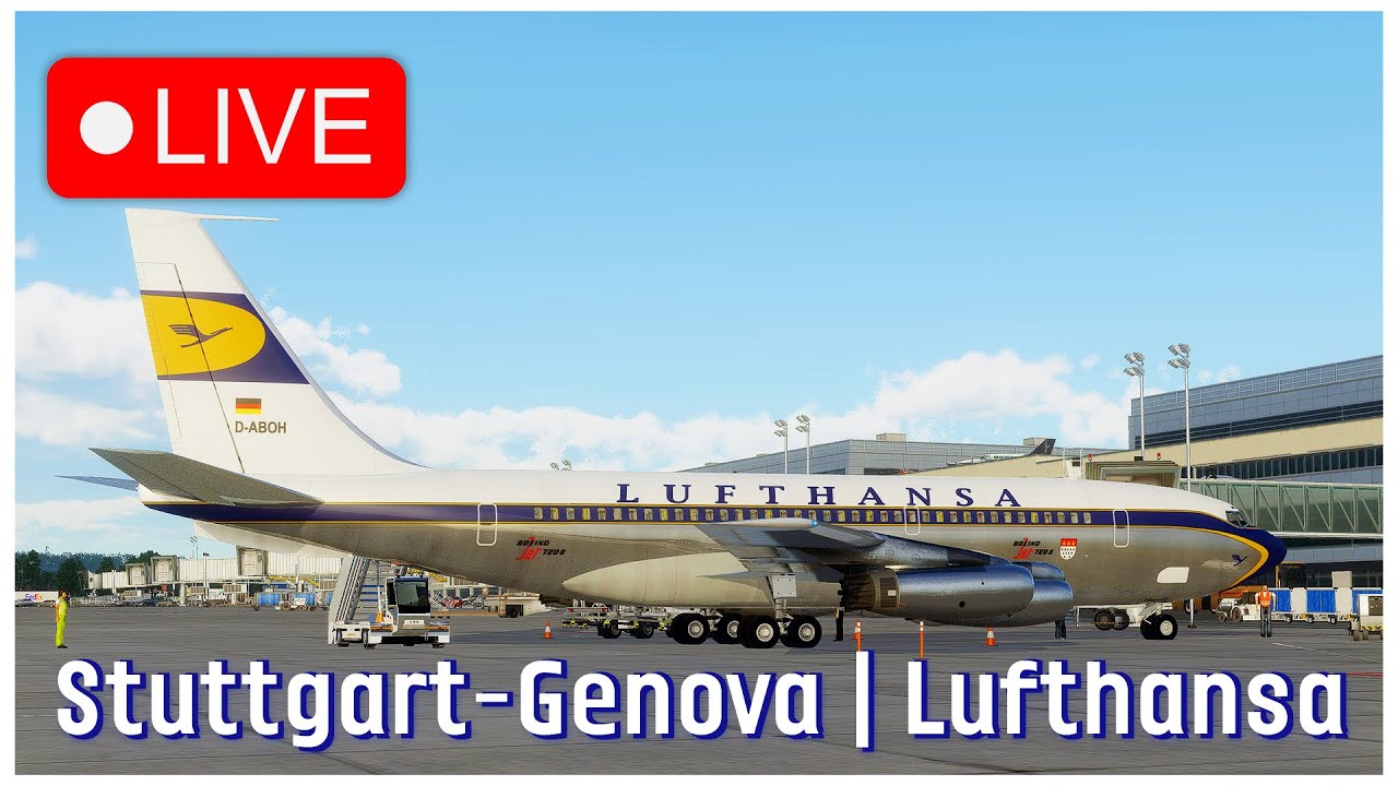 Freeware Boeing 720 | Lufthansa Retro | Stuttgart to Genova
