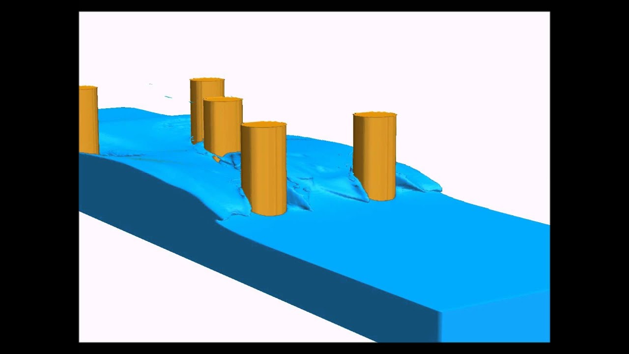 FLOW-3D Solitary Wave (造波:孤立波モデル) - YouTube