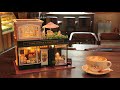 1:24 Miniature Dollhouse DIY Kit Paris Coffee and Cake Shop with LED Light Music Box Craft in a Box