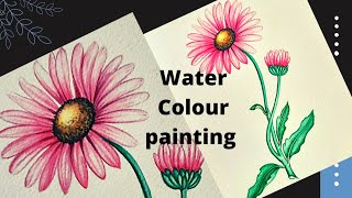 How To Paint A Daisy Flower Using Watercolor Watercolor Tutorial Step By Step....