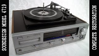 Vtg SOUNDESIGN 8 Track Turntable AM-FM Stereo Receiver Model# 4719 Restoration ep-01