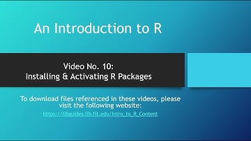 Intro to R No. 10:  Installing & Activating R Packages in RStudio