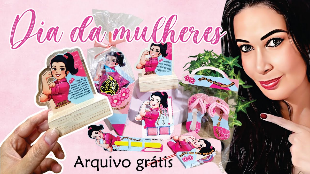 Kit 6 mimos para dia das mulheres | molde grátis #395