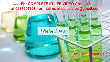 IIT JEE | CHEMISTRY | CLASS XII | CHEMICAL KINETICS | RATE LAW | BY : PROF. SEEMA SAINI