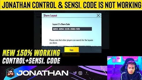 Jonathan control code & Jonathan sensitivity code | Latest 2021 | best 2 finger thumb controls