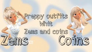 Preppy outfits ideas in zepeto!(one whit zems and one whit coins)🦋🫶🏻 screenshot 2