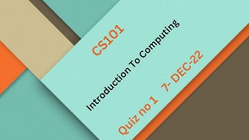 CS101 Introduction To Computing Quiz No 1