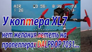У коптера XL7 нет желания лететь на пропеллерах DALPROP 7051...