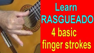 Alle Rasgueados bestehen aus 4 grundlegenden Fingerstrichen.