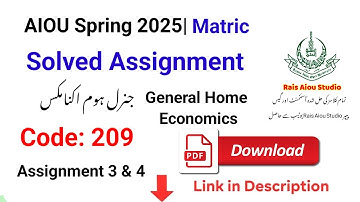 AIOU Code 209 Solved Assignments No. 3 & 4 Spring 2025 | Urdu Medium | PDF Download