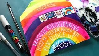 SUPER EASY Mail Art Idea! Colorful Rainbow Envelope!