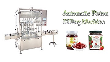 Strawberry Jam Glass Jars Automatic Servo Motor Piston Filling Machine