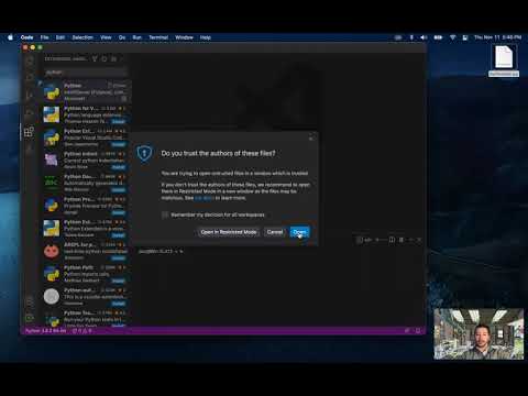 Apprendre a Utiliser Visual Studio Code pour Executer Python - Mac OS