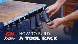 Organize tools in your garage or shop with a DIY tool rack. Watch Mike Finnegan, host of Finnegan